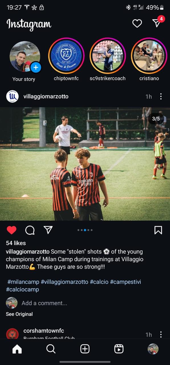 AC Milan Camp at Villaggio Marzotto, Italy